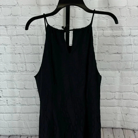 J McLaughlin Maria Halter Dress Size Lg Black Jacquard Chain Link Catalina Cloth - Picture 5 of 8